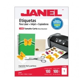 Janel Etiqueta Blanca de 216 x 279mm, Paquete de 100 Etiquetas