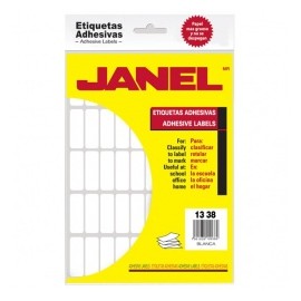 Janel Paquete de 900 Etiquetas Blancas de 13x38mm