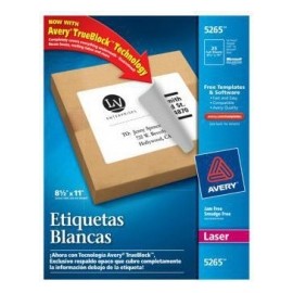 Avery Etiqueta de Envío 5265, 25 Etiquetas de 8.5'' x 11'', Blanco