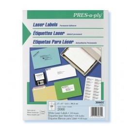 Avery Etiqueta PRES-a-ply 30601, 2000 Etiquetas de 1'' x 4'', Blanco