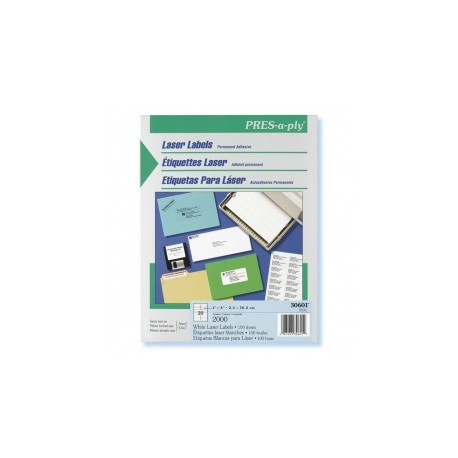 Avery Etiqueta PRES-a-ply 30601, 2000 Etiquetas de 1'' x 4'', Blanco