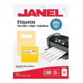 Janel Paquete de 2000 Etiquetas Blancas de 13x45mm