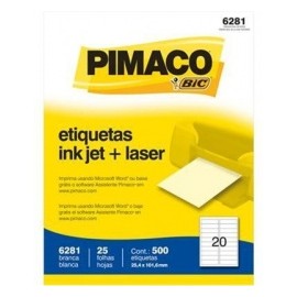 BIC Paquete de 500 Etiquetas Blancas de 25.4 x 101.6mm