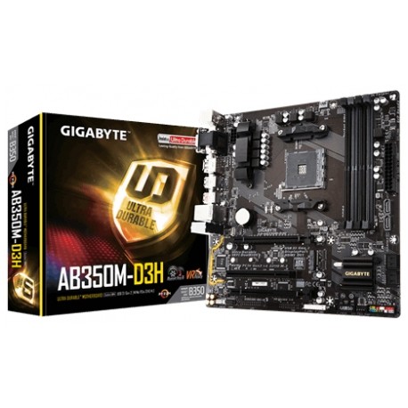 Tarjeta Madre Gigabyte micro ATX GA-AB350M-D3H, S-AM4, AMD B350, 64GB DDR4, para AMD