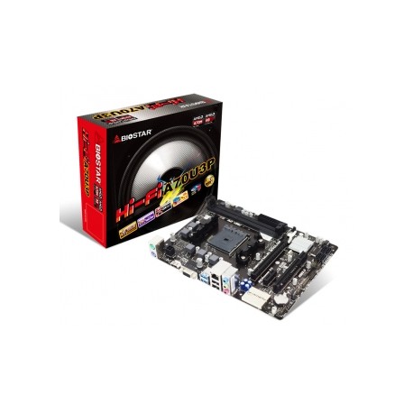 Tarjeta Madre Biostar micro ATX HI-FI A70U3P, S-FM2, AMD A70M, HDMI, USB 3.0, 32GB DDR3, para AMD