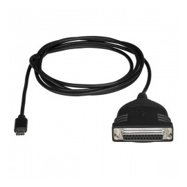 StarTech.com Cable Adaptador de Impresora USB Tipo C Macho - Paralelo DB25 Hembra, 1.83 Metros, Negro