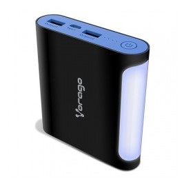 Cargador Portátil Vorago PowerBank 301, 12.000mAh, USB y Micro-USB, Negro/Azul