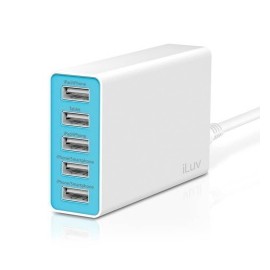 Cargador Portátil Iluv Power Bank RockWall de 5 Puertos USB, 5000mAh, Blanco