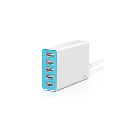 Cargador Portátil Iluv Power Bank RockWall de 5 Puertos USB, 5000mAh, Blanco