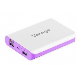 Cargador Portátil Vorago PowerBank AU-300, 12.000mAh, USB, Morado/Blanco