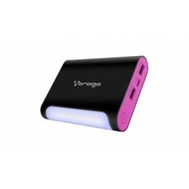 Cargador Portátil Vorago PowerBank 301, 12.000mAh, USB y Micro-USB, Negro/Rosa