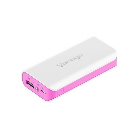 Cargador Portátil Vorago PowerBank AU-200, 6000mAh, USB, Rosa/Blanco