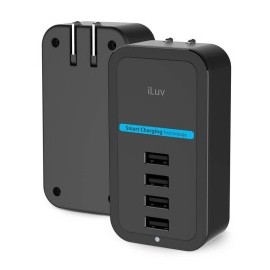 Cargador Portátil iLuv RockWall de 4 Puertos USB, 3400mAh, Negro