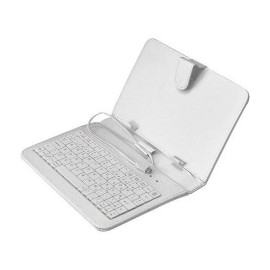 Necnon Funda con Teclado para Tablet 7, Blanco