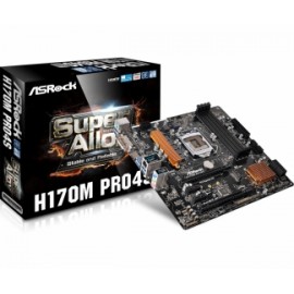 Tarjeta Madre ASRock micro ATX H170M PRO4S, S-1151, Intel H170, HDMI, USB 3.0, 64GB DDR4, para Intel