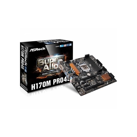 Tarjeta Madre ASRock micro ATX H170M PRO4S, S-1151, Intel H170, HDMI, USB 3.0, 64GB DDR4, para Intel