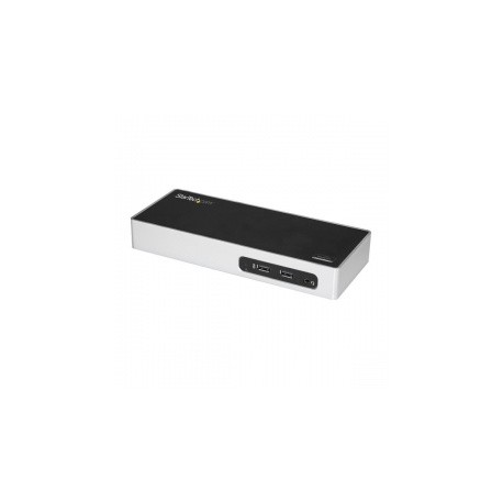 Startech.com Docking Station USB 3.0 con Salidas Dobles de Video, 6x USB 3.0, Negro/Plata