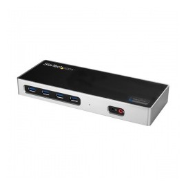 StarTech.com Docking Station USB Tipo C para Laptop, 2x DisplayPort, 2x HDMI, 6x USB 3.0, Negro/Plata