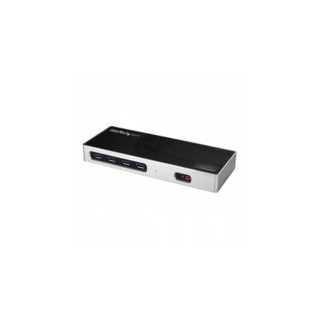 StarTech.com Docking Station USB Tipo C para Laptop, 2x DisplayPort, 2x HDMI, 6x USB 3.0, Negro/Plata