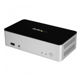 StarTech.com Docking Station USB Tipo C para Laptops, 2x DisplayPort, SATA, 2.5, NegroPlata