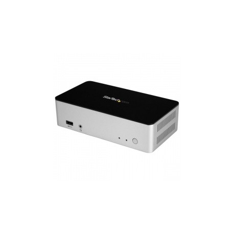 StarTech.com Docking Station USB Tipo C para Laptops, 2x DisplayPort, SATA, 2.5, NegroPlata