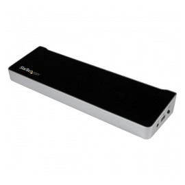 StarTech.com Docking Station para 2 Portátiles, 7x USB 3.0, 1x RJ-45, Negro/Plata