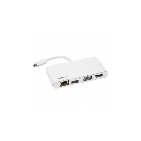 StarTech.com Docking Station USB Tipo C, 1x HDMI, 1x VGA, 1x GbE, con Hub USB 3.0, Blanco