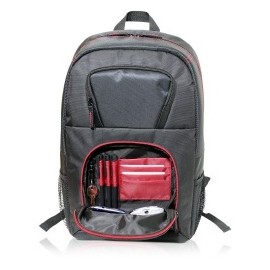 V7 Mochila de Nylon para Laptop 16, NegroRojo