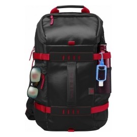 HP Mochila de Nilón Odyssey para Laptop 15.6'', Negro/Rojo