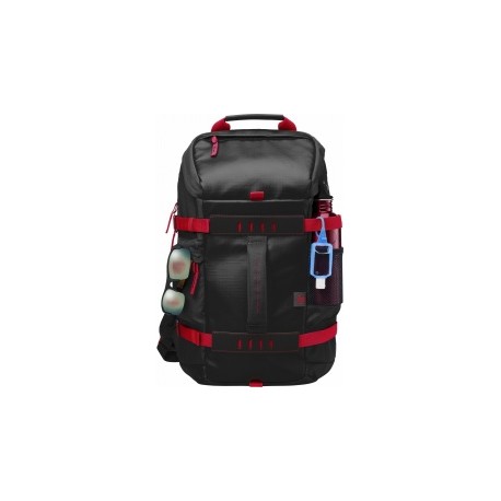 HP Mochila de Nilón Odyssey para Laptop 15.6'', Negro/Rojo