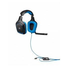 Logitech Audífonos Gamer G430 7.1, Alámbrico, Negro/Azul