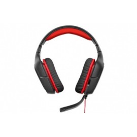 Logitech Audífonos Gamer con Micrófono G230, Alámbrico, 2.3 Metros, Negro/Rojo