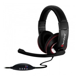 Techzone Audífonos Gamer TZ16AUD01-PC, Alámbrico, 1.8 Metros, USB, Negro/Rojo