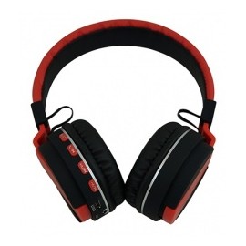 Naceb Audífonos NA-596, Bluetooth, Inalámbrico, Negro/Rojo