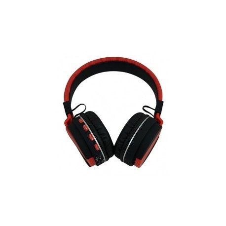 Naceb Audífonos NA-596, Bluetooth, Inalámbrico, Negro/Rojo