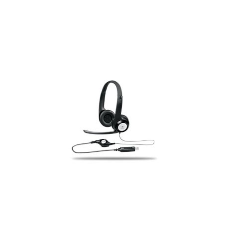 Logitech ClearChat Comfort Audífonos con Micrófono H390, Alámbrico, USB, Negro