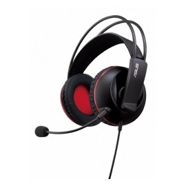 ASUS Audífonos Gamer Cerberus, Alámbrico, 3.5mm, Negro/Rojo