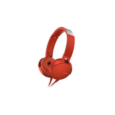 Sony Audífonos con Microfono Extra Bass XB550AP, Alámbrico, 1.2 Metros, Rojo