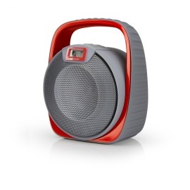 Memorex Bocina Portátil MW601, Bluetooth, Inalámbrico/Alámbrico, USB, Gris/Rojo