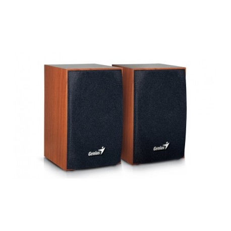 Genius Bocinas para Computadora SP-HF160, Alámbrico, 4W RMS, Madera, Color Cereza