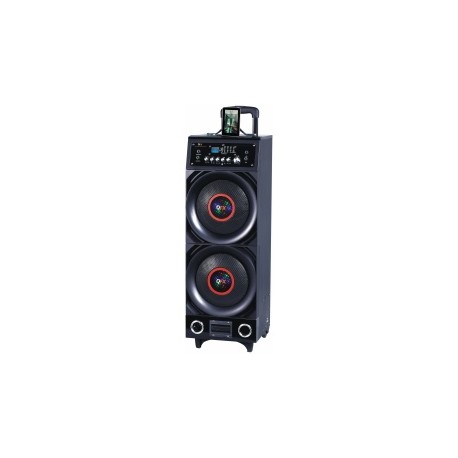 QFX Bafle PBX-3011BT, Bluetooth, Inalámbrico, 800W RMS, 8000W PMPO, USB 2.0, Negro