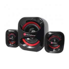 Techzone Bocina TZSPK2.1, Alámbrico, 3W RMS, Negro/Rojo