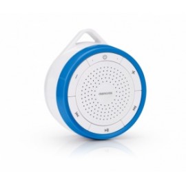 Memorex Bocina Portátil MW232RBU, Bluetooth, Inálambrico, USB, Azul/Blanco - Resistente al Agua