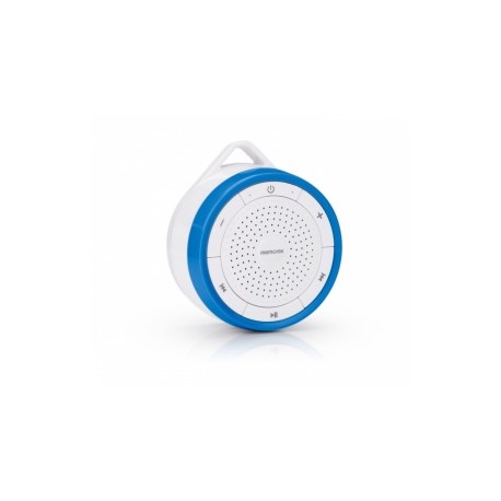 Memorex Bocina Portátil MW232RBU, Bluetooth, Inálambrico, USB, Azul/Blanco - Resistente al Agua