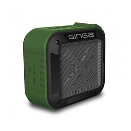 Ginga Bocina Portátil GI16BOC01BT, Bluetooth, Inalámbrico, USB 2.0, Negro/Verde - Resistente al Agua