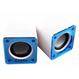 Naceb Bocina Cubo NA-105A, Alámbrico, 2.1, 6W RMS, Blanco/Azul