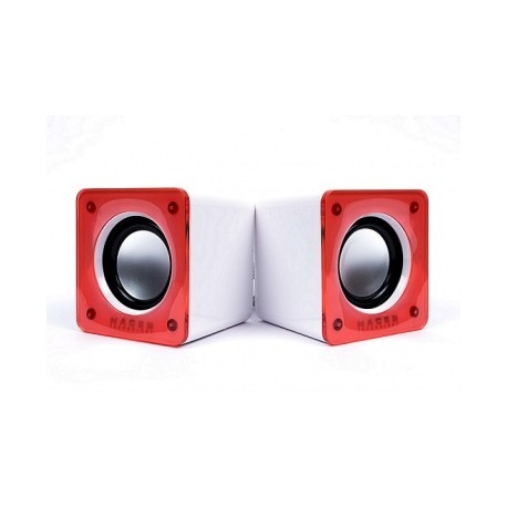 Naceb Bocina Cubo NA-105A, Alámbrico, 2.1, 6W RMS, Blanco/Rojo