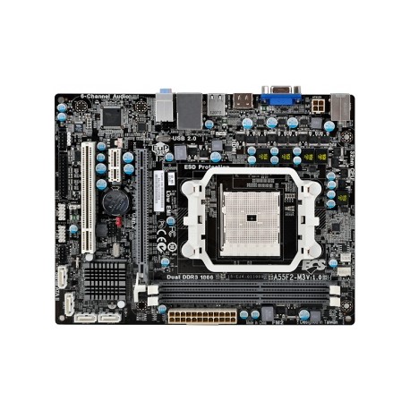 Tarjeta Madre ESC micro ATX A55F2-M3, S-FM2, AMD A55, 32GB DDR3, para AMD