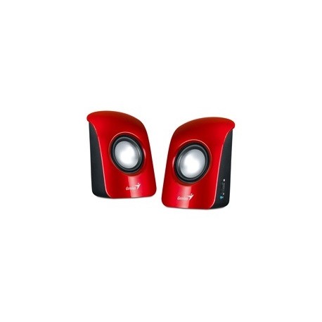 Genius Bocinas para Computadora Estéreo USB SP-U115, Alámbrico, 2.0, 1.5W RMS, Rojo