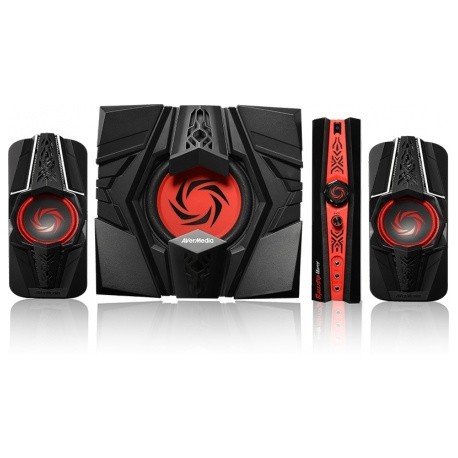 AverMedia Gaming Speakers con Subwoofer Ballista Unity, Alámbrico, 2.1, 40W RMS, Negro/Rojo